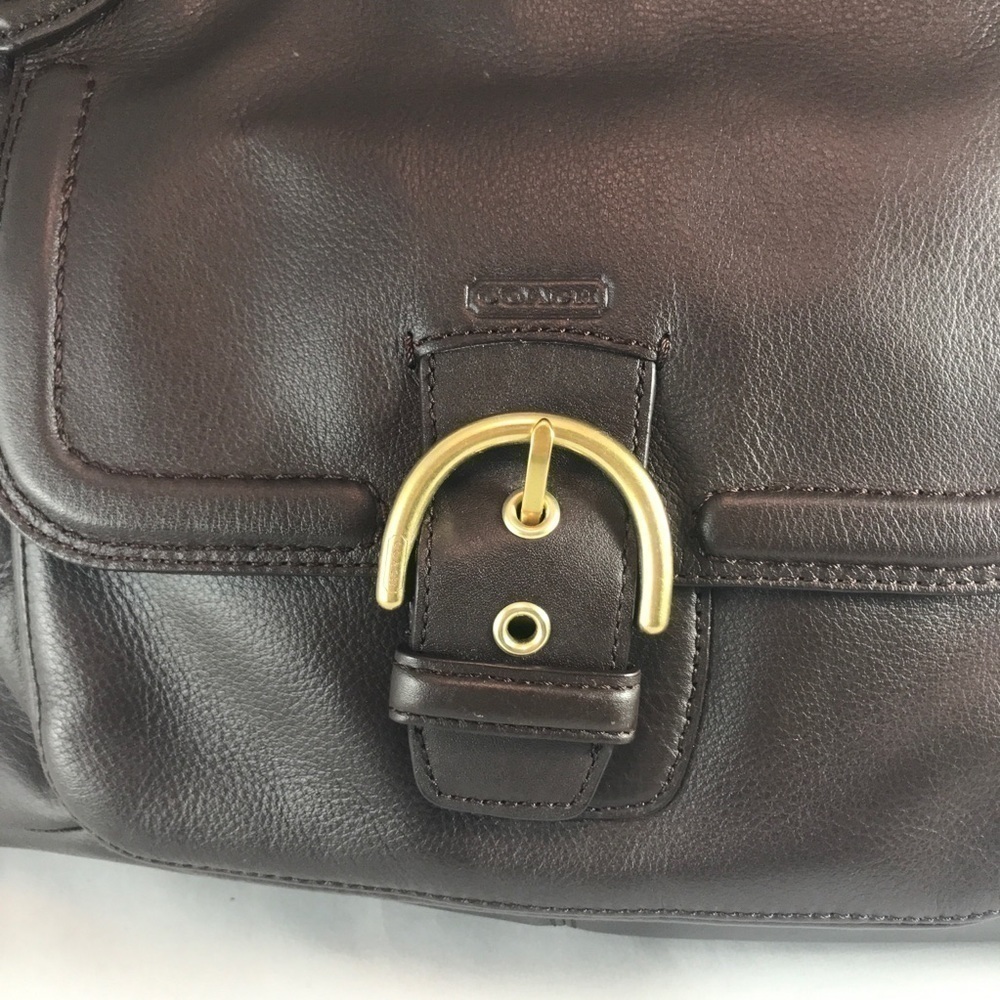 Coach Campbell Mohogany colored Leather Satchel - Picture 2 of 8